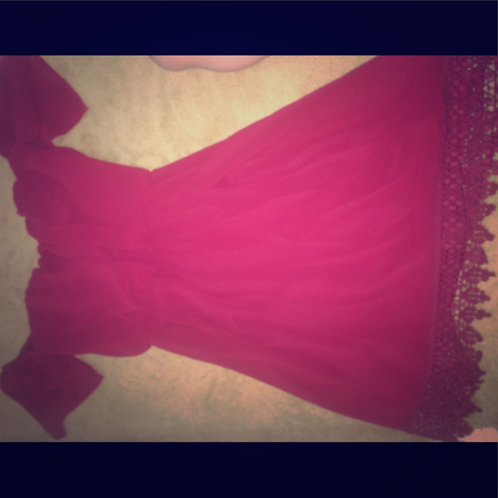 Wine Off The Shoulder Mini Dress